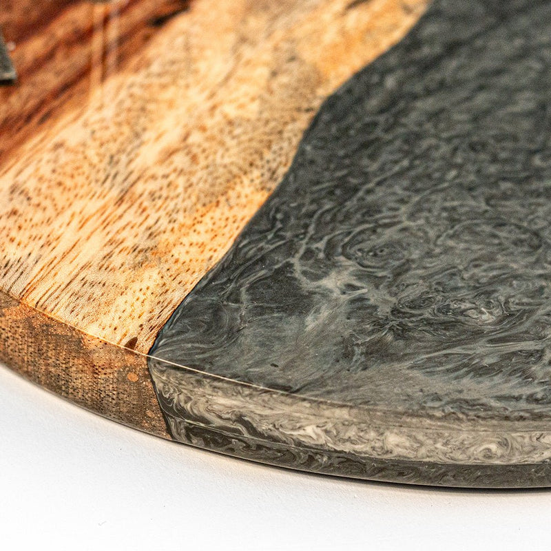 Load image into Gallery viewer, One of a Kind Gray Stone Epoxy Resin Live-Edge Wood Hook and Ring Toss Game
