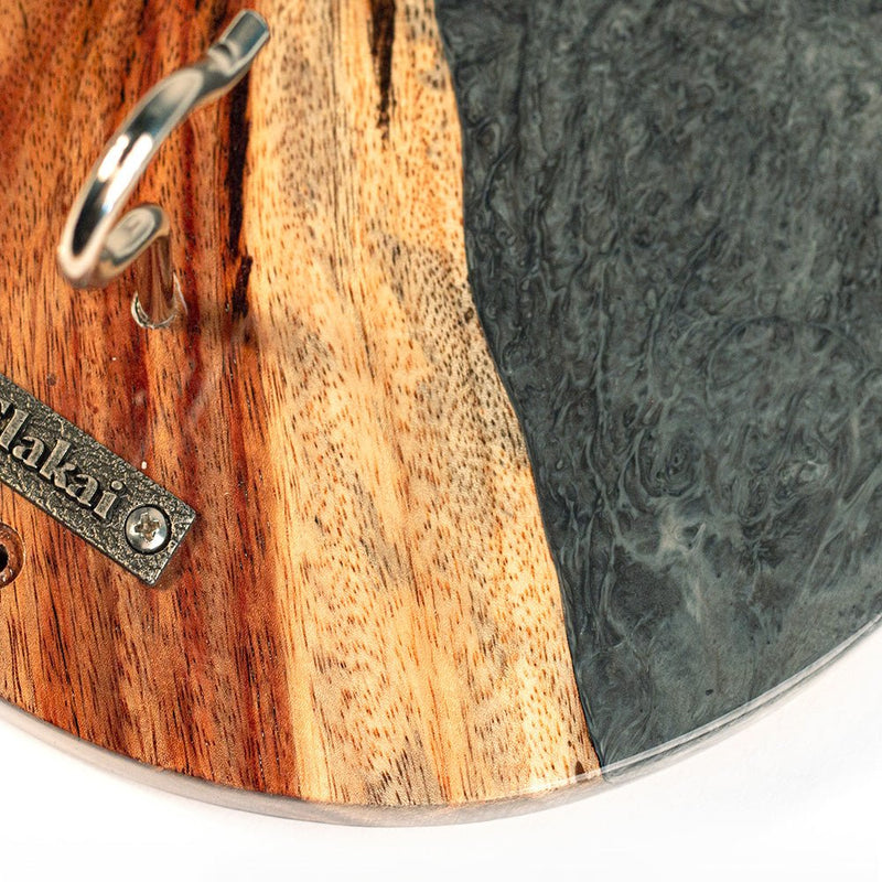 Load image into Gallery viewer, One of a Kind Gray Stone Epoxy Resin Live-Edge Wood Hook and Ring Toss Game

