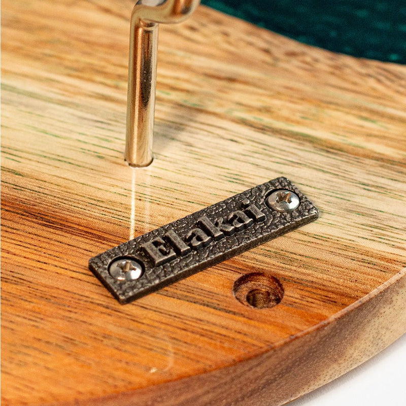 Load image into Gallery viewer, One of a Kind Green Pearl Epoxy Resin Live-Edge Wood Hook and Ring Toss Game
