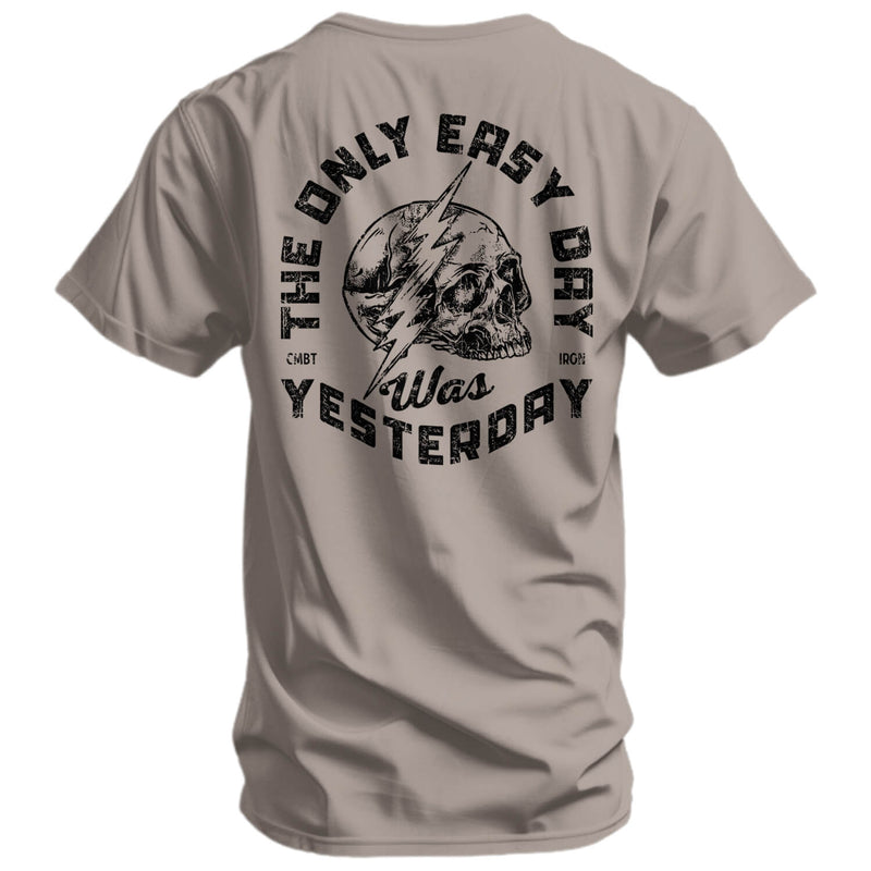 Load image into Gallery viewer, Only Easy Day Was Yesterday Skull Men's T-Shirt
