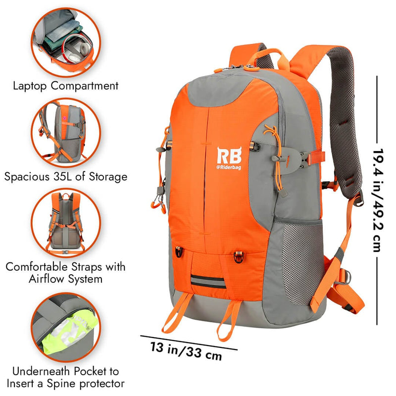 Load image into Gallery viewer, High Visibility Orange Reflective Commuter Bike Backpack |Riderbag Reflektor35

