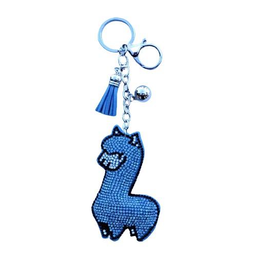 Load image into Gallery viewer, Padded Sparkling Alpaca Keychain Jewelry Charm
