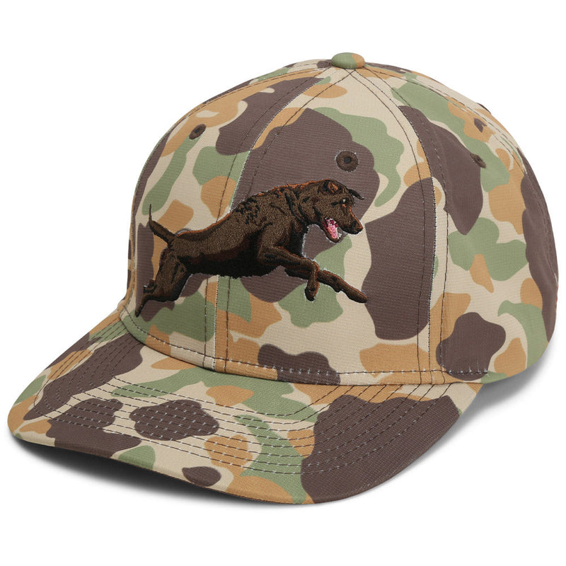 Load image into Gallery viewer, Chocolate Lab 6-Panel Riverside Vintage Camo Cap
