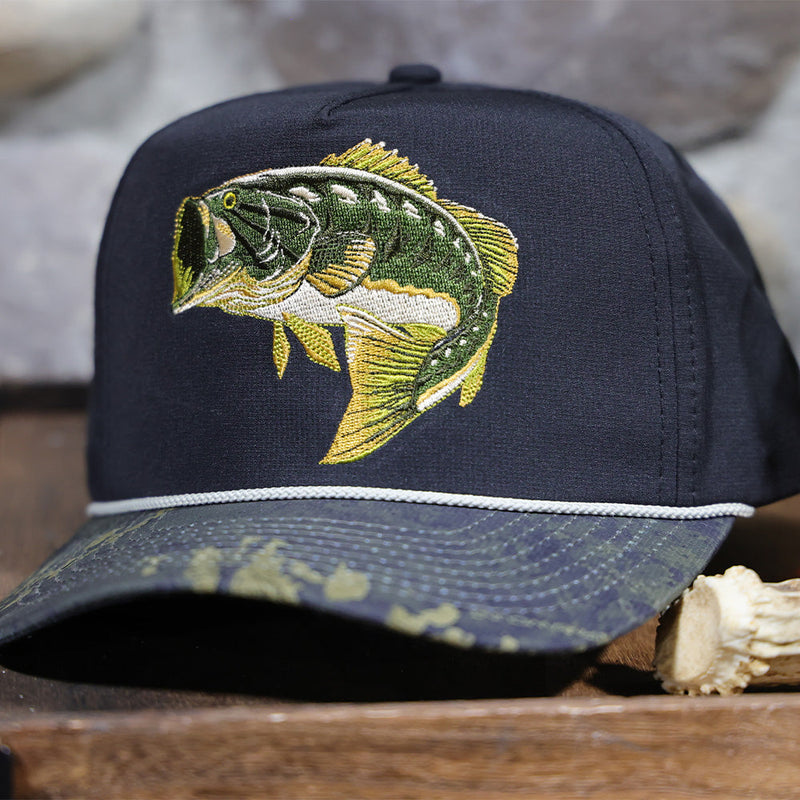 Load image into Gallery viewer, Largemouth Bass 5-Panel Trucker Rope Cap

