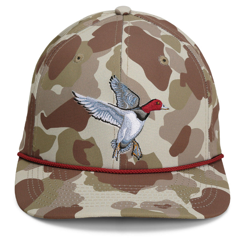 Load image into Gallery viewer, Redhead Duck Hat 6-Panel Waterfowl Rope Cap
