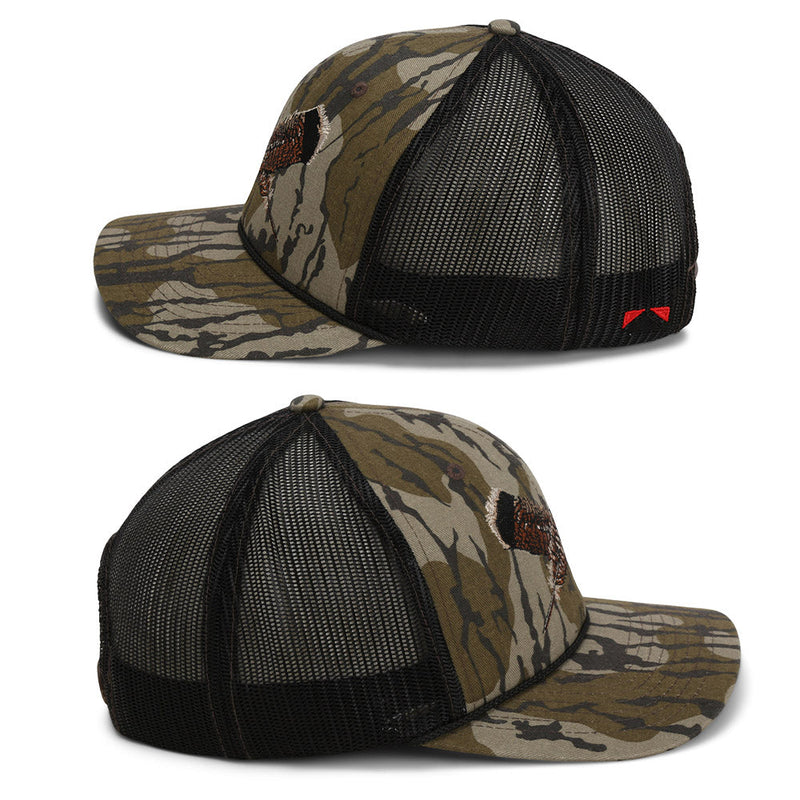 Load image into Gallery viewer, Mossy Oak Bottomland Turkey Feather Meshback Cap
