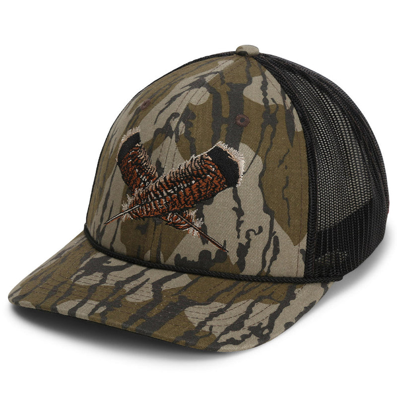 Load image into Gallery viewer, Mossy Oak Bottomland Turkey Feather Meshback Cap
