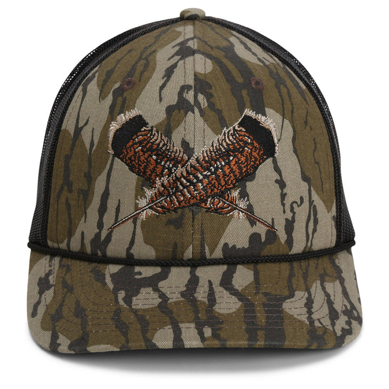 Load image into Gallery viewer, Mossy Oak Bottomland Turkey Feather Meshback Cap
