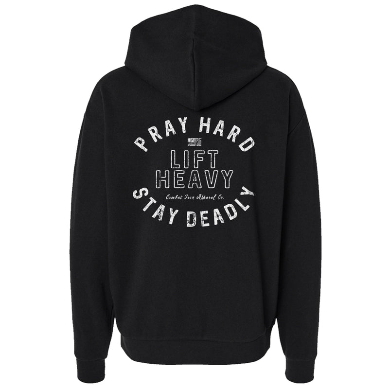 Load image into Gallery viewer, Pray Hard. Lift Heavy. Stay Deadly. Fleece Lined Hoodies

