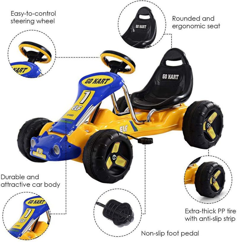 Load image into Gallery viewer, Pedal-Powered Go Kart for Boys &amp; Girls - 4 Wheel Ride On Car for Endless Fun!
