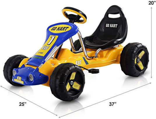 Pedal-Powered Go Kart for Boys & Girls - 4 Wheel Ride On Car for Endless Fun!