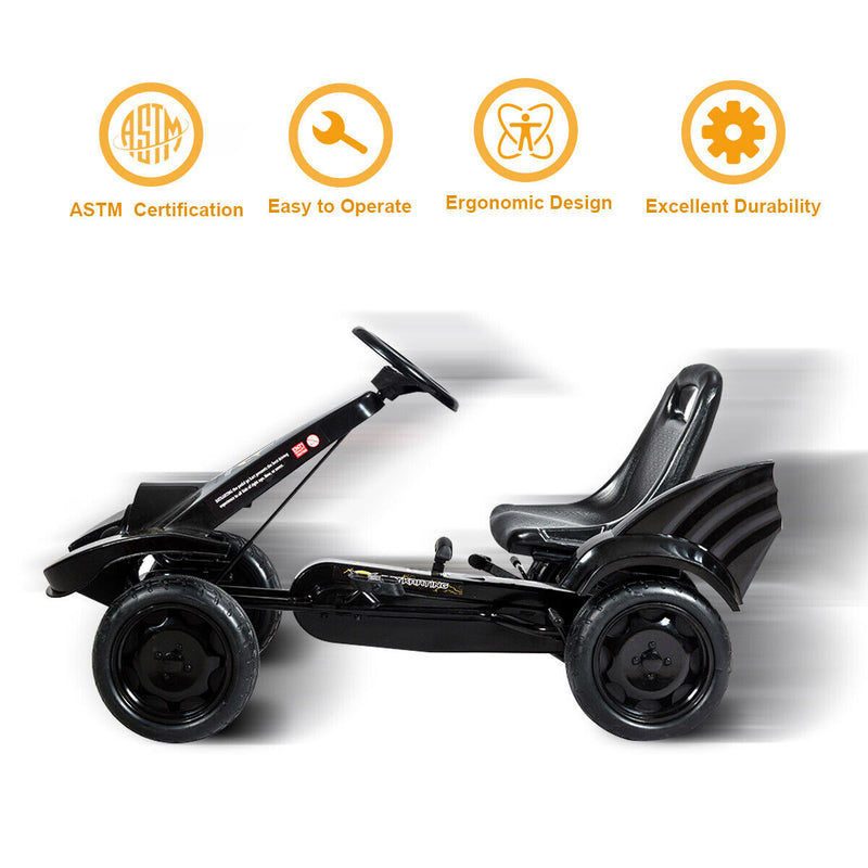 Load image into Gallery viewer, Pedal Powered Go Kart for Kids with Clutch &amp; Hand Brake - 4 Wheel Racer Toy
