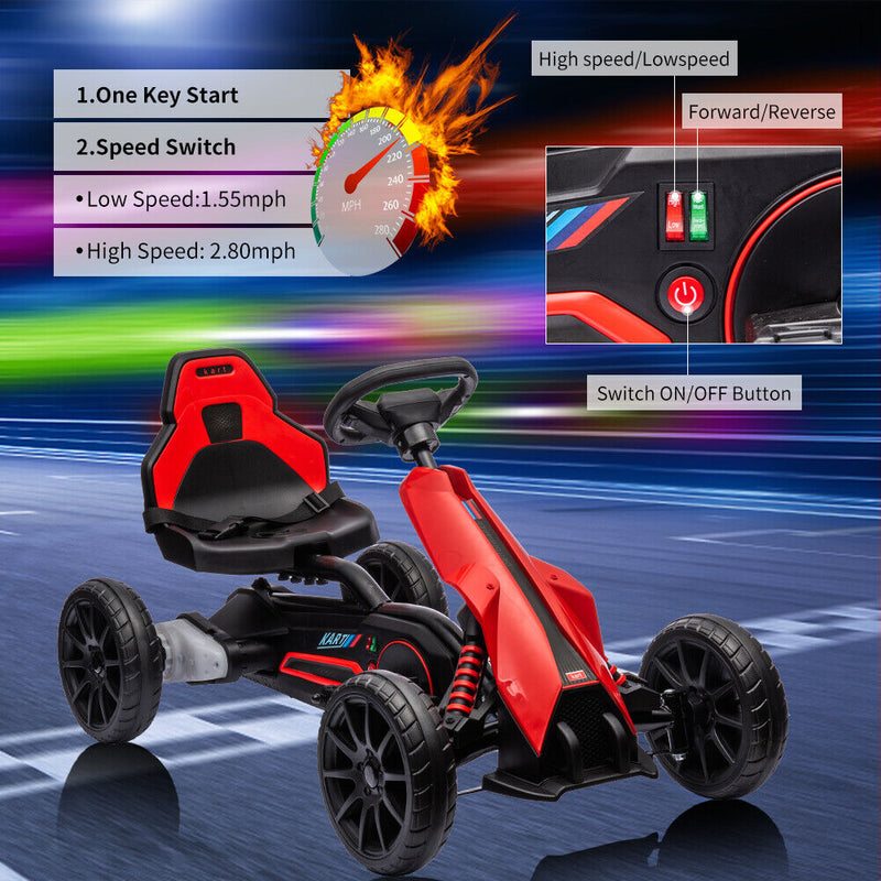 Load image into Gallery viewer, Pedal-Powered Go Kart for Kids with Safety Belt - Outdoor 4-Wheel Racer Toy
