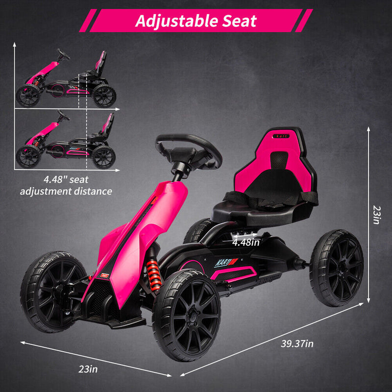 Load image into Gallery viewer, Pedal-Powered Go Kart for Kids with Safety Belt - Outdoor 4-Wheel Racer Toy
