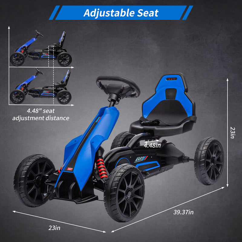 Load image into Gallery viewer, Pedal-Powered Go Kart for Kids with Safety Belt - Outdoor 4-Wheel Racer Toy
