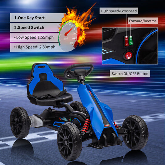 Pedal-Powered Go Kart for Kids with Safety Belt - Outdoor 4-Wheel Racer Toy