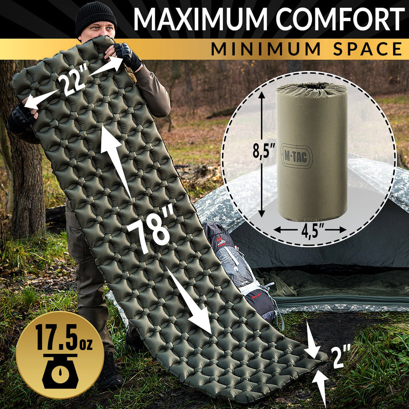 Load image into Gallery viewer, M‑Tac Inflatable Sleeping Pad (78″ × 22″)
