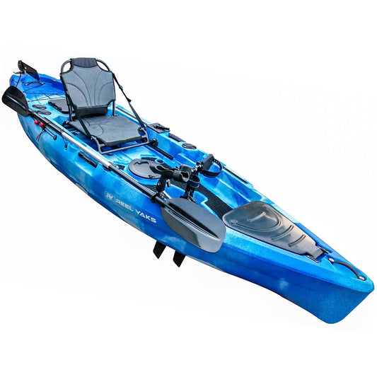 11' Rubicon Fin Pedal Drive Fishing Kayak | 501lbs capacity | oceans lakes rivers - Skoutley Outdoors LLC