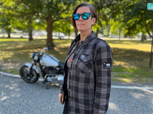 Protective Flannel Shirt for Women - Grey Checkered