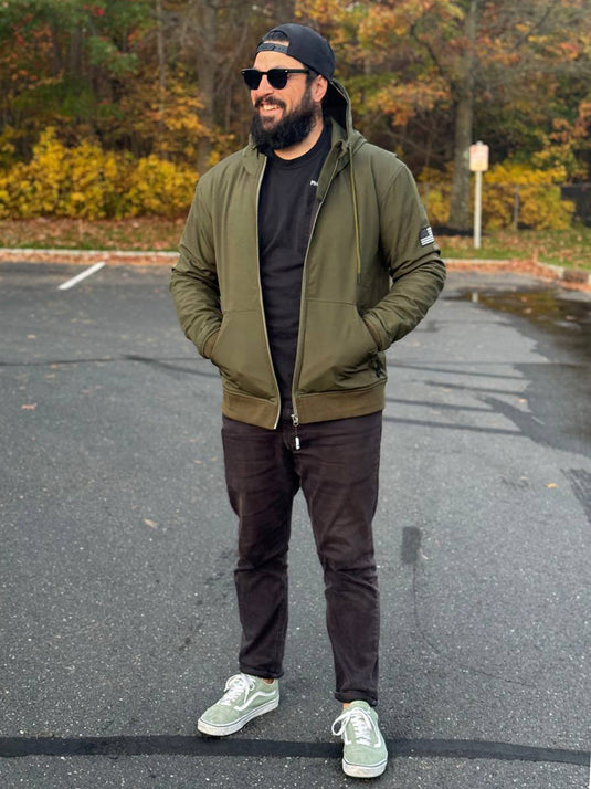 Protective SoftShell Unisex Hoodie - Army Green Matte