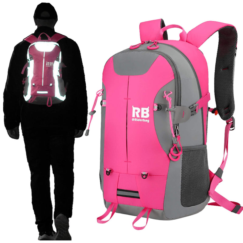Load image into Gallery viewer, High Visibility Pink Reflective Commuter Bike Backpack |Riderbag Reflektor35

