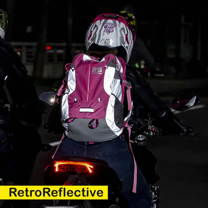 Load image into Gallery viewer, High Visibility Pink Reflective Commuter Bike Backpack |Riderbag Reflektor35

