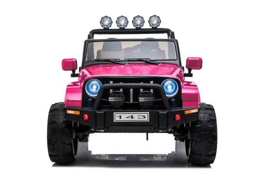 Cars For Kids Jeep Style 4x4 Monster Truck W/Rubber Tires 24 Volt