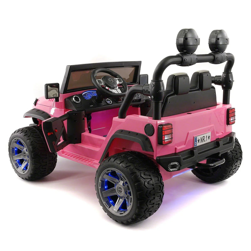 Load image into Gallery viewer, 24V DUAL SEAT CHILDREN&#39;S RIDE-ON VEHICLE JEEP CAR TOY WITH 2 HIGH-PERFORMANCE ENGINES, PNEUMATIC WHEELS, MUSIC PLAYER + REMOTE CONTROL

