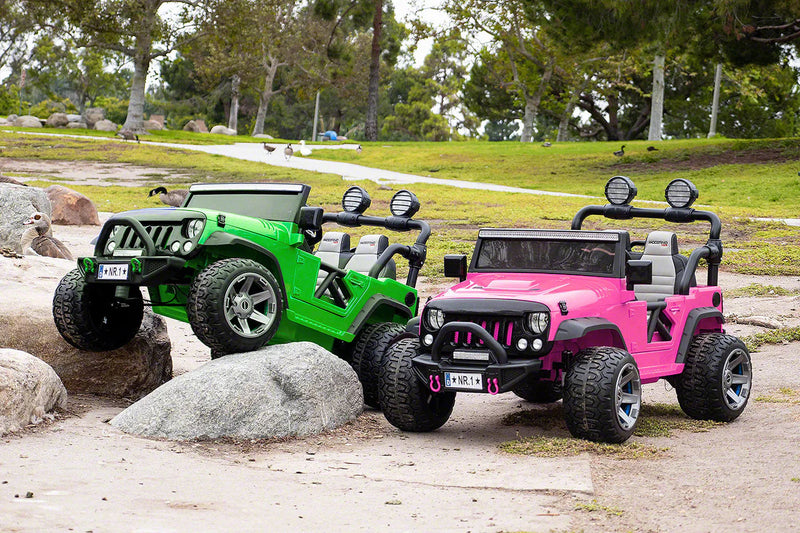 Load image into Gallery viewer, 24V DUAL SEAT CHILDREN&#39;S RIDE-ON VEHICLE JEEP CAR TOY WITH 2 HIGH-PERFORMANCE ENGINES, PNEUMATIC WHEELS, MUSIC PLAYER + REMOTE CONTROL
