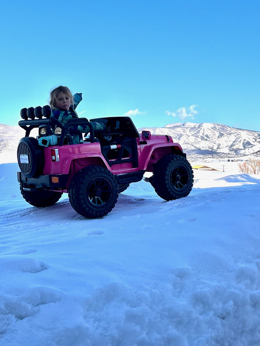 24 Volt 2 Seater 4x4 Electric Ride On Jeep Style Rubber Tires Fully Loaded Truck UTV ATV For Kids W/Magic Cars® Wireless Parental Control