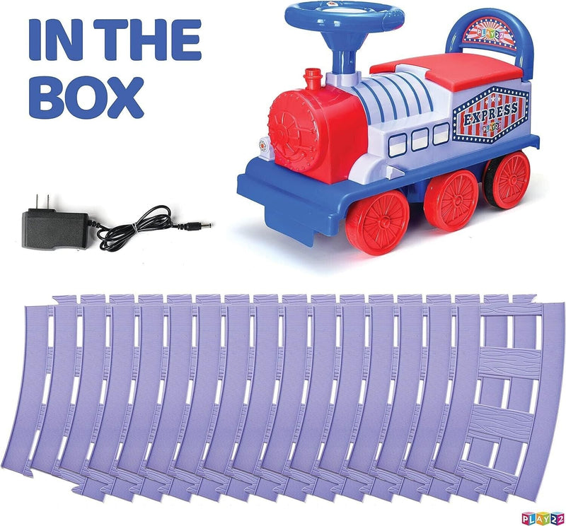 Load image into Gallery viewer, Play22 Electric Ride On Train Set with Tracks - Interactive Toy Train for Kids
