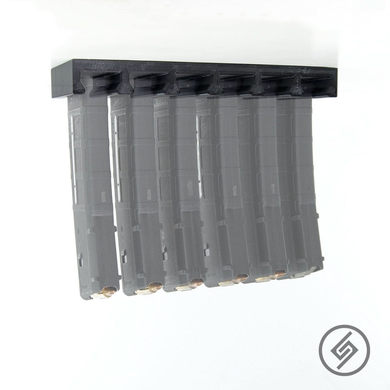 Load image into Gallery viewer, AR-15 PMAG Top-Load Wall Storage Rack (6 Mag Capacity)
