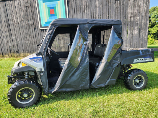 Polaris Ranger Crew 570 Mid Size - 4 Passenger - BLACK - Full Cab Enclosure for Hard Windshield