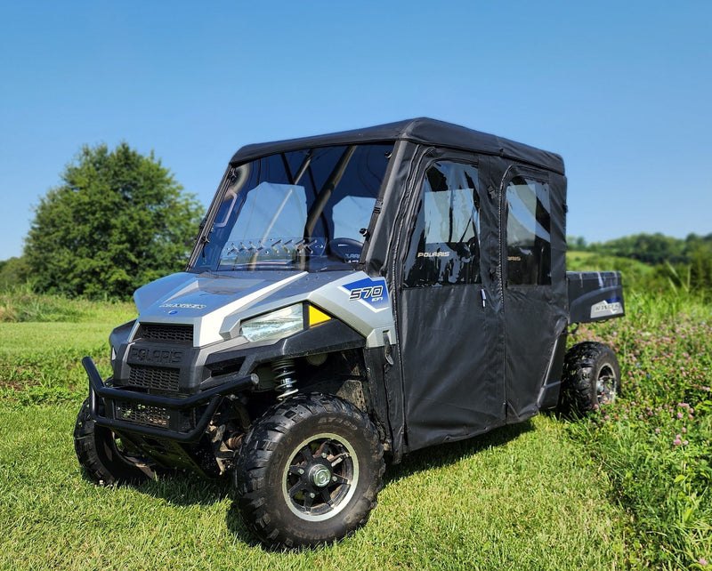 Load image into Gallery viewer, Polaris Ranger Crew 570 Mid Size - 4 Passenger - BLACK - Full Cab Enclosure for Hard Windshield
