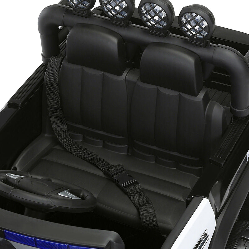 Load image into Gallery viewer, Interactive 12V Police Car Ride-On with RC, LED Lights, and Intercom - 6 Wheel Truck for Kids

