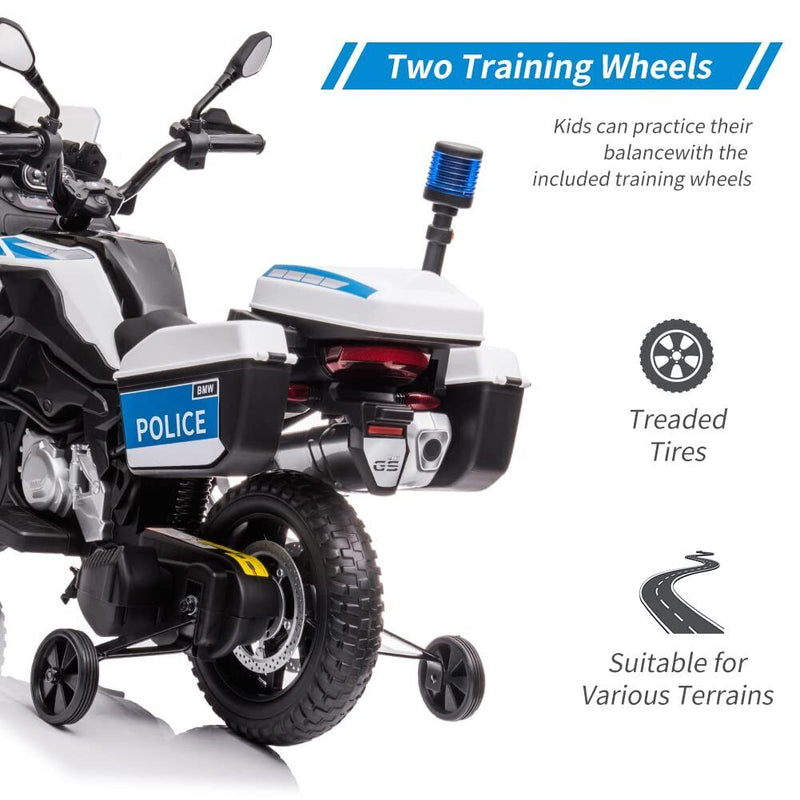 Load image into Gallery viewer, Police Motorcycle 4-Wheel Ride-On for Kids with Headlight and Warning Lights - 12V
