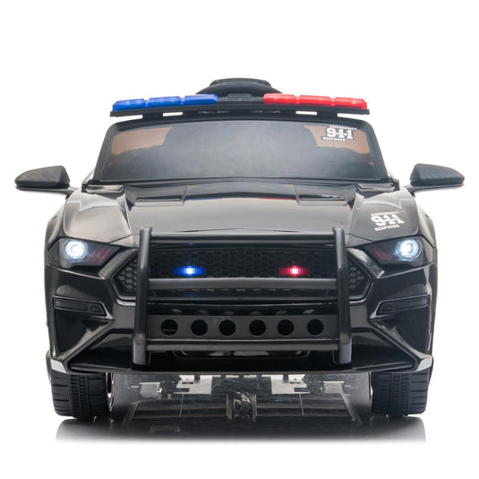 Police Sports Car 12V Ride On Toy with Remote Control and LED Lights - Perfect XMAS Gift for Kids