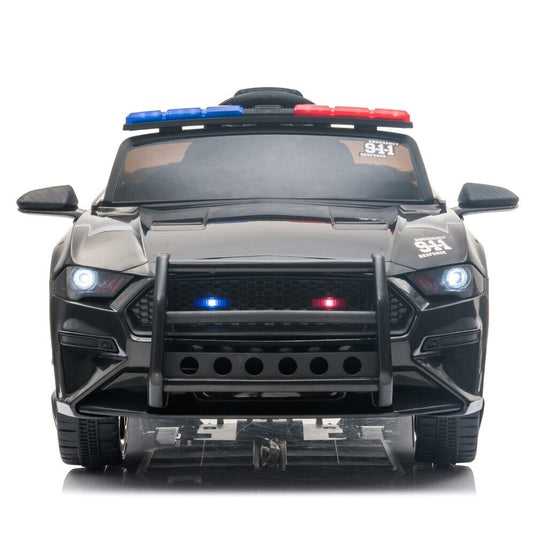 Police Sports Car 12V Ride-On with Remote Control, Lights, and Siren for Kids