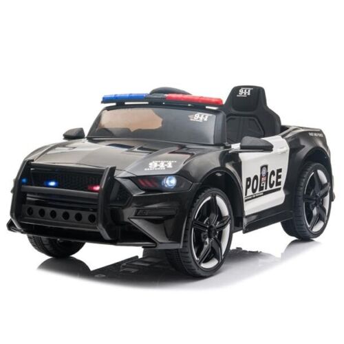 Police Sports Car for Kids with Remote Control, LED Lights, and Siren - 12V Ride On Toy