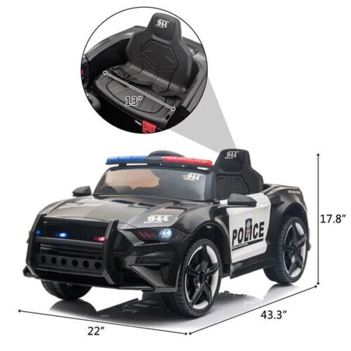 Load image into Gallery viewer, Police Sports Car for Kids with Remote Control, LED Lights, and Siren - 12V Ride On Toy
