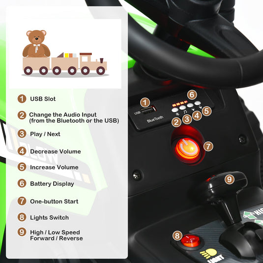 Power Up Your Child's Playtime with the Large Capacity Battery-Powered Ride-On Tractor and Trailer Set from Topbuy