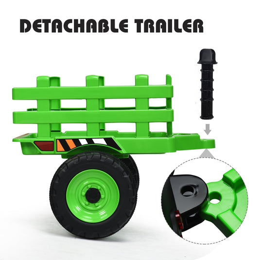 Power Up Your Child's Playtime with the Large Capacity Battery-Powered Ride-On Tractor and Trailer Set from Topbuy