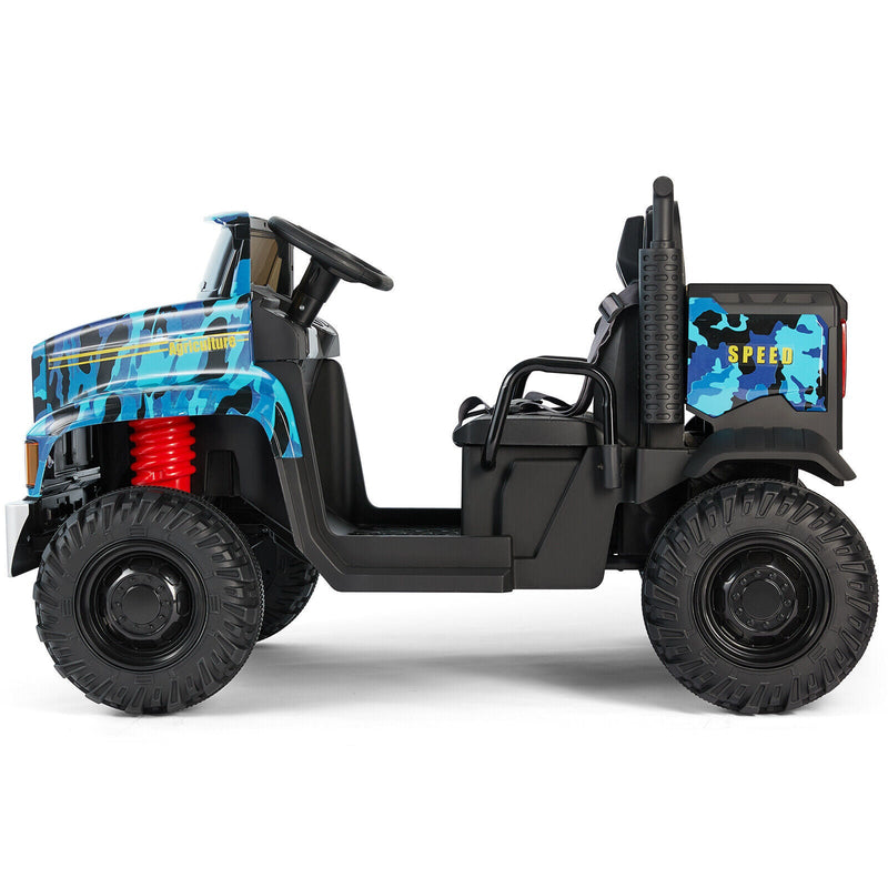 Load image into Gallery viewer, Powerful 24V 2-Seater Kids Ride On Dump Truck Tractor with Camo Design and 3 Speed Options, Includes Remote Control
