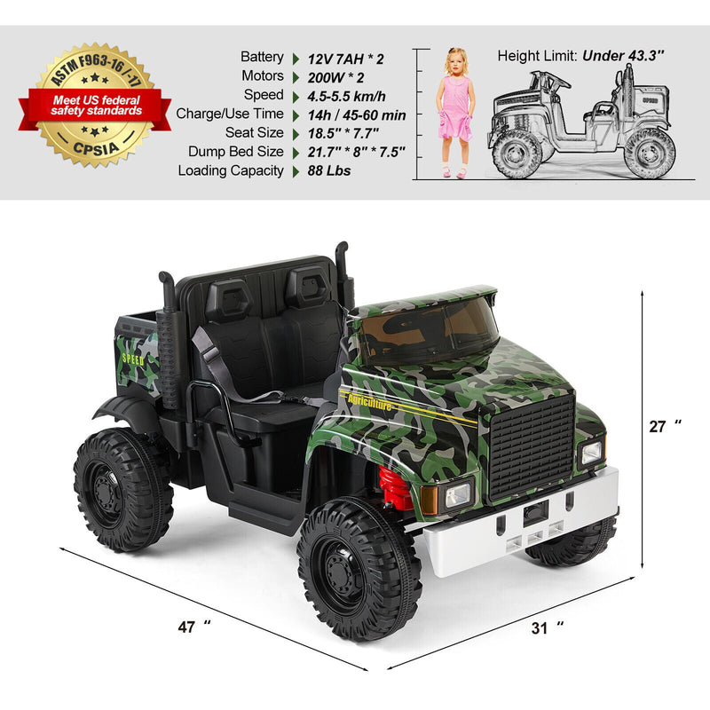 Load image into Gallery viewer, Powerful 24V Battery-Powered 2-Seater Kids Ride On Tractor with Dump Bed and RC Control
