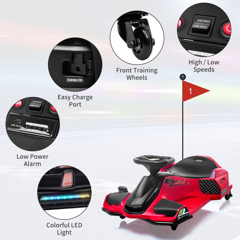 Load image into Gallery viewer, Powerful Electric Go-Kart for Kids Up To 110 Lbs with 7Ah Battery and 180W Motor
