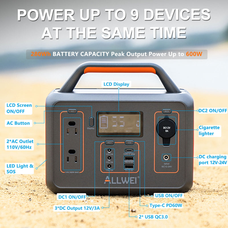 Load image into Gallery viewer, ALLWEI PPS300 Portable Power Station - 300W | 280Wh
