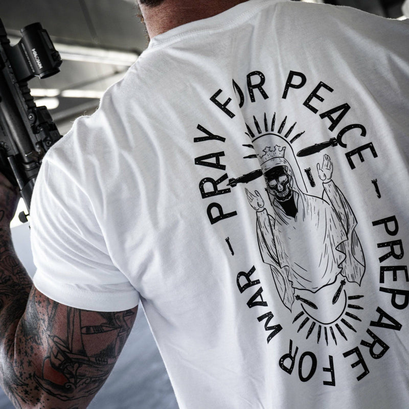Load image into Gallery viewer, Pray For Peace. Prepare For War. Men&#39;s T-Shirt
