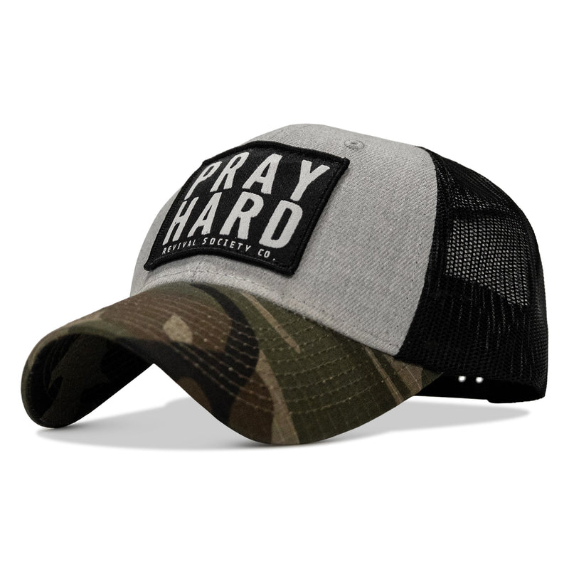 Load image into Gallery viewer, Pray Hard Patch Original Ripstop Snapback Hat
