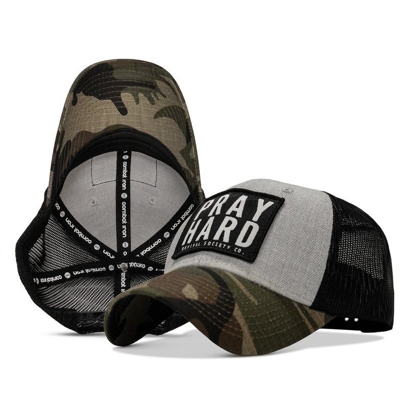 Load image into Gallery viewer, Pray Hard Patch Original Ripstop Snapback Hat
