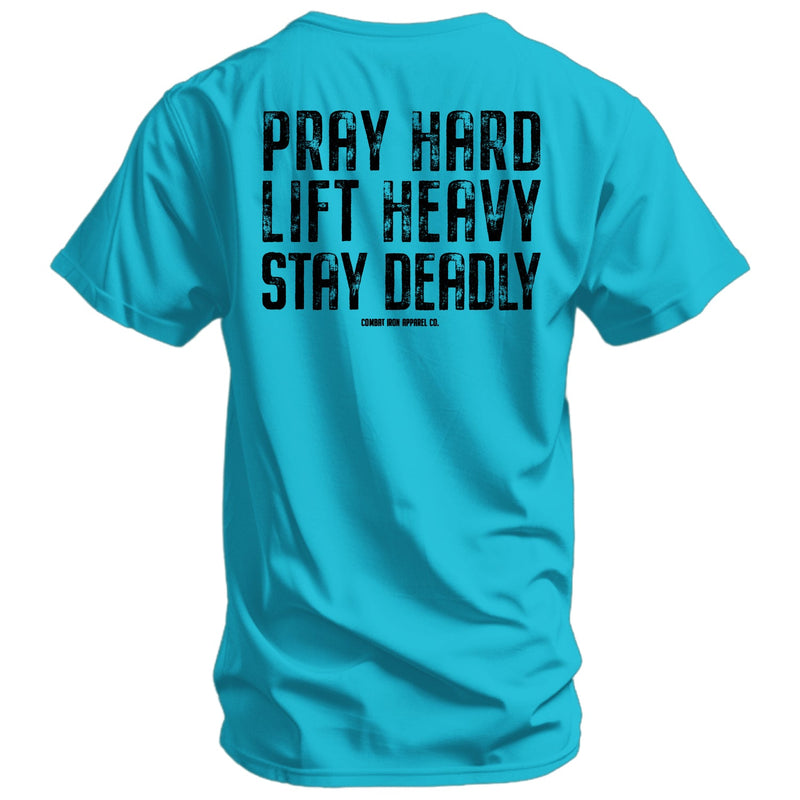 Load image into Gallery viewer, Pray Hard. Lift Heavy. Stay Deadly. V2 Men's T-Shirt
